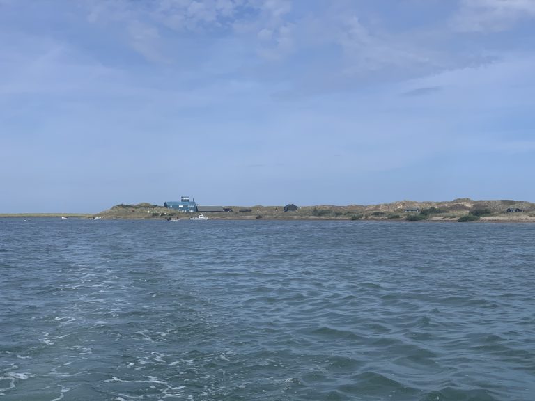 Looking toward lifeboat house and Blakeney Point