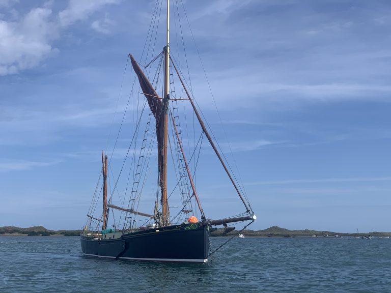 Juno at its mooring in Blakeney Harbour