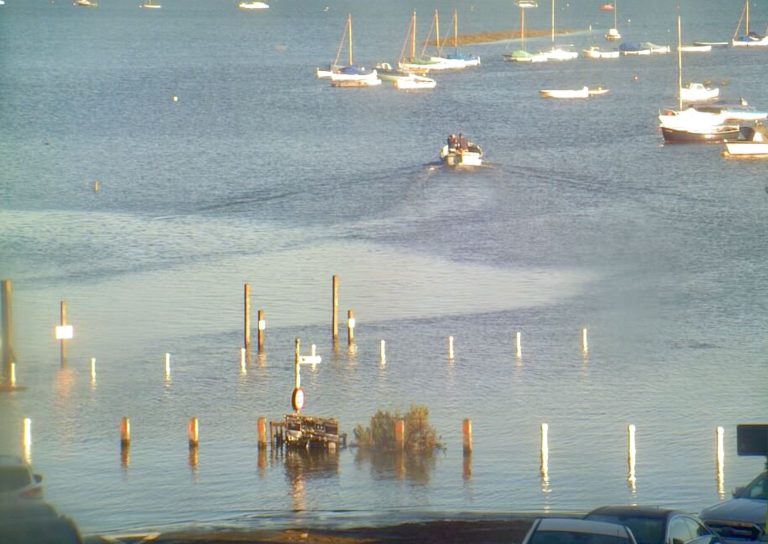 Blakeney Quay Very High Tide Across Road 30-9-2019