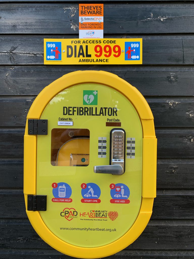 Defibrillator on side of Blakeney Parish Council office