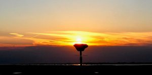 Platinum Jubilee beacon at sunset